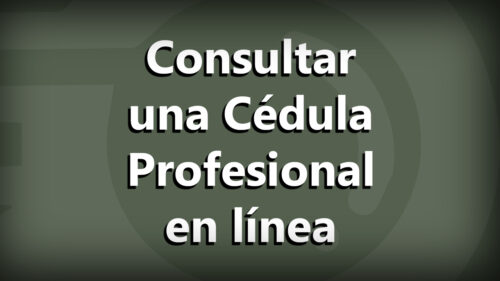 Portada, Cómo consultar una Cédula Profesional en Línea